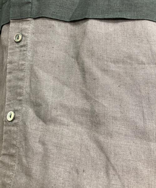 nest Robe（ネストローブ）nest Robe (ネストローブ) リネン サイドタックワンピース ブラック×グレー サイズ:Freeの古着・服飾アイテム