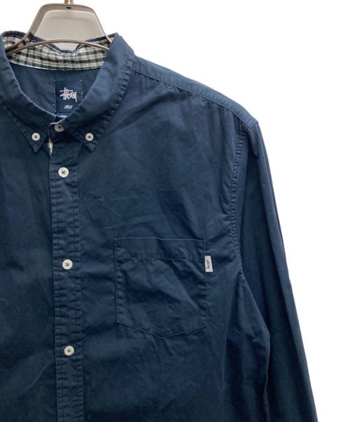 stussy（ステューシー）stussy (ステューシー) ボタンダウンシャツ ネイビー サイズ:Lの古着・服飾アイテム
