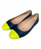 FABIO RUSCONIファビオルスコーニ）の古着「バイカラーフラットシューズ」｜ネイビー