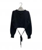 FICTION TOKYOフィクショントーキョー）の古着「フロントクロスニットカーディガン」｜ブラック