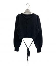 FICTION TOKYO（フィクショントーキョー）の古着「フロントクロスニットカーディガン」｜ブラック