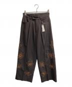 ajouter flowアジューテフロー）の古着「タックパンツ」｜ブラウン