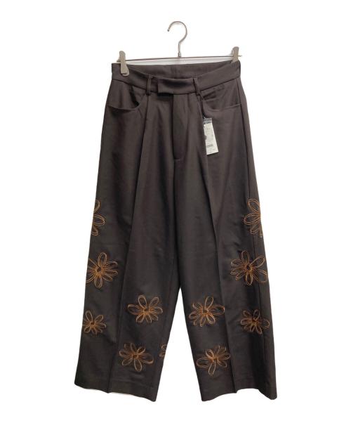 ajouter flow（アジューテフロー）ajouter flow (アジューテフロー) タックパンツ ブラウン サイズ:S 未使用品の古着・服飾アイテム