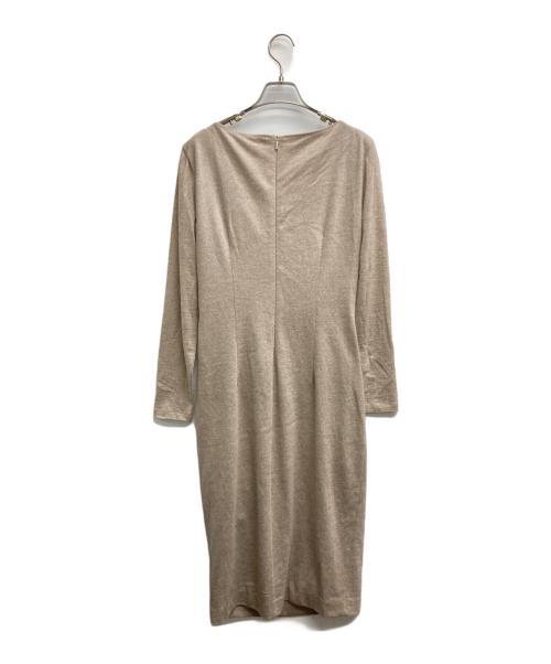 MaxMara（マックスマーラ）MaxMara (マックスマーラ) カシュクールワンピース ベージュ サイズ:42の古着・服飾アイテム