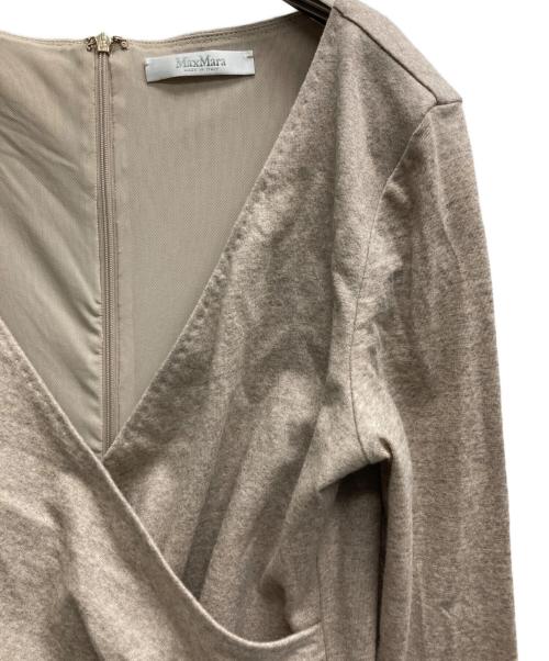 MaxMara（マックスマーラ）MaxMara (マックスマーラ) カシュクールワンピース ベージュ サイズ:42の古着・服飾アイテム
