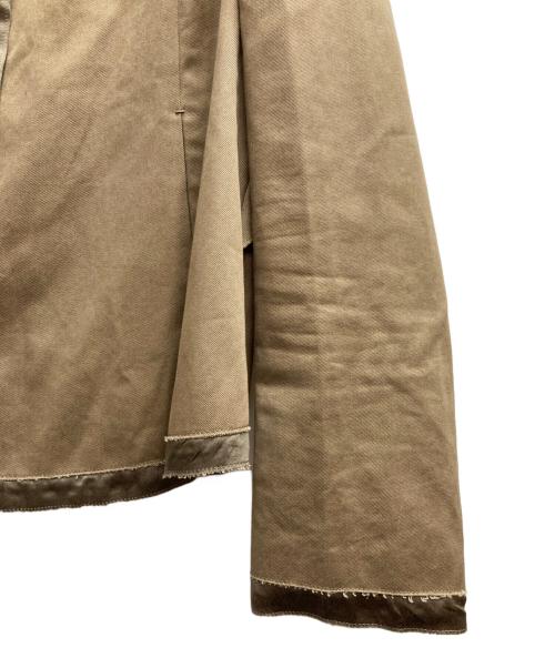 DRAWER（ドゥロワー）Drawer (ドゥロワー) ノーカラージャケット ブラウン サイズ:40の古着・服飾アイテム