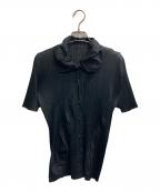 PLEATS PLEASEプリーツプリーズ）の古着「プリーツ切替シャツ」｜ブラック