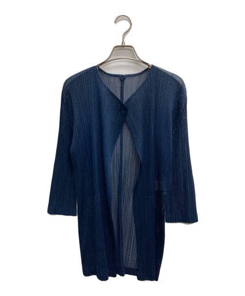 PLEATS PLEASE（プリーツプリーズ）PLEATS PLEASE (プリーツプリーズ) プリーツカーディガン ネイビー サイズ:3の古着・服飾アイテム