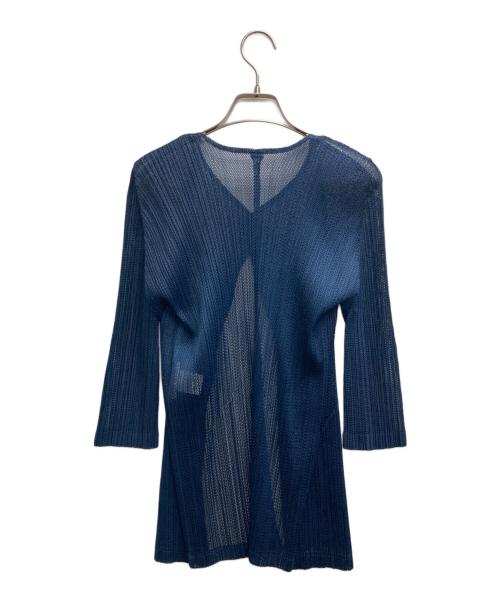 PLEATS PLEASE（プリーツプリーズ）PLEATS PLEASE (プリーツプリーズ) プリーツカーディガン ネイビー サイズ:3の古着・服飾アイテム