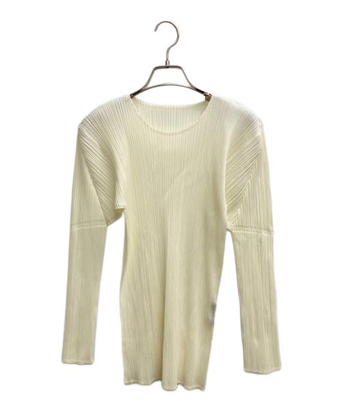 ISSEY MIYAKE（イッセイミヤケ）ISSEY MIYAKE (イッセイミヤケ) プリーツカットソー ホワイト サイズ:Mの古着・服飾アイテム