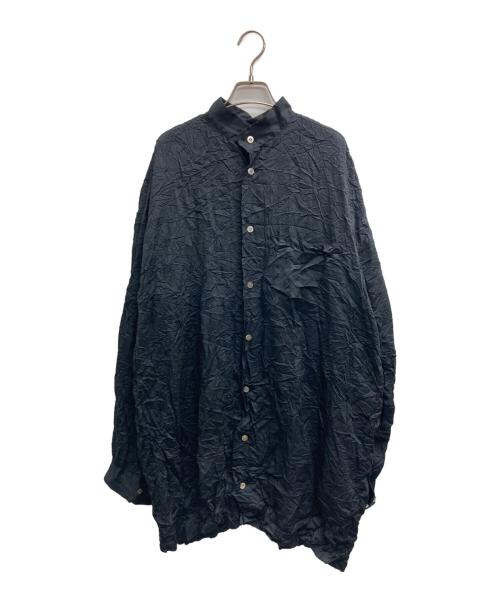 ISSEY MIYAKE（イッセイミヤケ）ISSEY MIYAKE (イッセイミヤケ) シワ加工シャツ ブラック サイズ:Mの古着・服飾アイテム