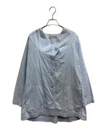 ISSEY MIYAKE（イッセイミヤケ）の古着「ノーカラージャケット」｜ブルー