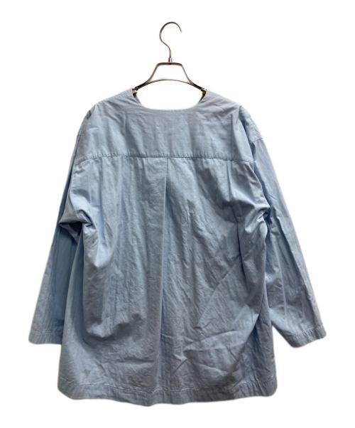 ISSEY MIYAKE（イッセイミヤケ）ISSEY MIYAKE (イッセイミヤケ) ノーカラージャケット ブルー サイズ:Mの古着・服飾アイテム
