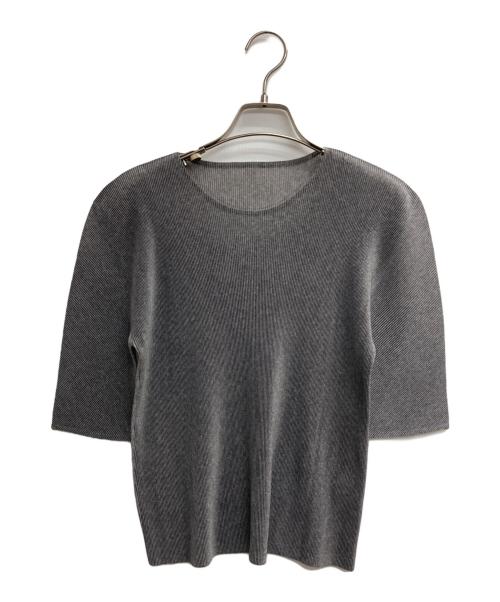 PLEATS PLEASE（プリーツプリーズ）PLEATS PLEASE (プリーツプリーズ) プリーツカットソー グレー サイズ:3の古着・服飾アイテム