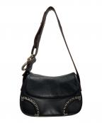 BURBERRY LONDONバーバリーロンドン）の古着「ステッチフラップワンショルダーバッグ」｜ブラック