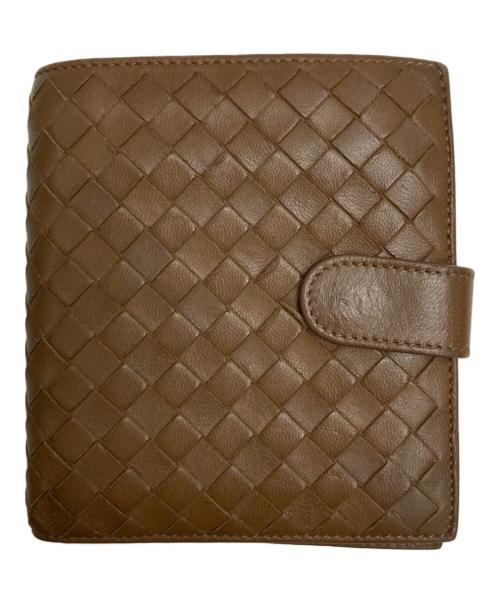 BOTTEGA VENETA（ボッテガベネタ）BOTTEGA VENETA (ボッテガベネタ) 2つ折りラウンドジップウォレット ブラウンの古着・服飾アイテム