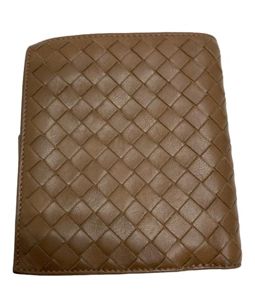 BOTTEGA VENETA（ボッテガベネタ）BOTTEGA VENETA (ボッテガベネタ) 2つ折りラウンドジップウォレット ブラウンの古着・服飾アイテム