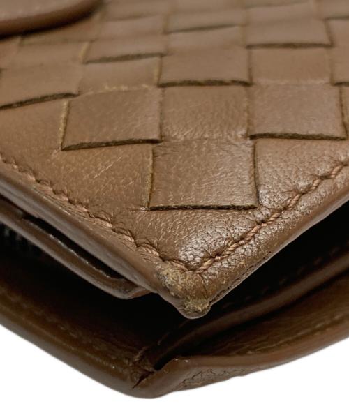 BOTTEGA VENETA（ボッテガベネタ）BOTTEGA VENETA (ボッテガベネタ) 2つ折りラウンドジップウォレット ブラウンの古着・服飾アイテム