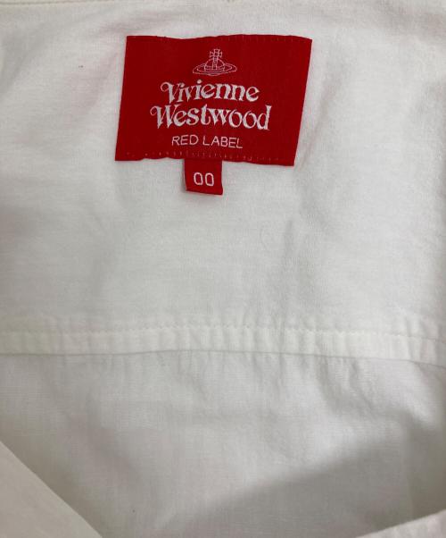 Vivienne Westwood RED LABEL（ヴィヴィアンウエストウッドレッドレーベル）Vivienne Westwood RED LABEL (ヴィヴィアンウエストウッドレッドレーベル) 綿麻セルヴィッチダンガリースリーブタックシャツ ホワイト サイズ:00の古着・服飾アイテム