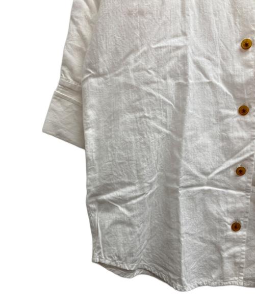 Vivienne Westwood RED LABEL（ヴィヴィアンウエストウッドレッドレーベル）Vivienne Westwood RED LABEL (ヴィヴィアンウエストウッドレッドレーベル) 綿麻セルヴィッチダンガリースリーブタックシャツ ホワイト サイズ:00の古着・服飾アイテム
