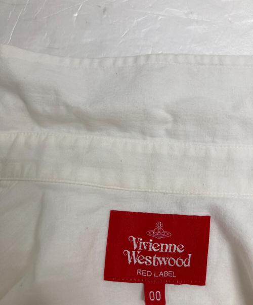 Vivienne Westwood RED LABEL（ヴィヴィアンウエストウッドレッドレーベル）Vivienne Westwood RED LABEL (ヴィヴィアンウエストウッドレッドレーベル) 綿麻セルヴィッチダンガリースリーブタックシャツ ホワイト サイズ:00の古着・服飾アイテム