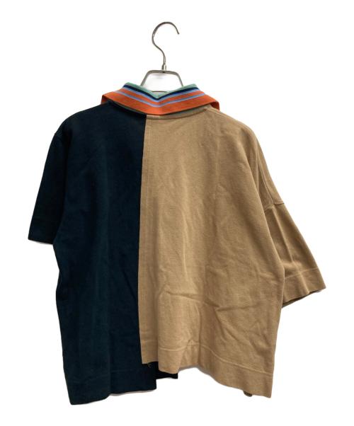 Vivienne Westwood RED LABEL（ヴィヴィアンウエストウッドレッドレーベル）Vivienne Westwood RED LABEL (ヴィヴィアンウエストウッドレッドレーベル) リメイクPOLOトップ オーブスター刺繍 ブラック×ブラウン サイズ:00の古着・服飾アイテム