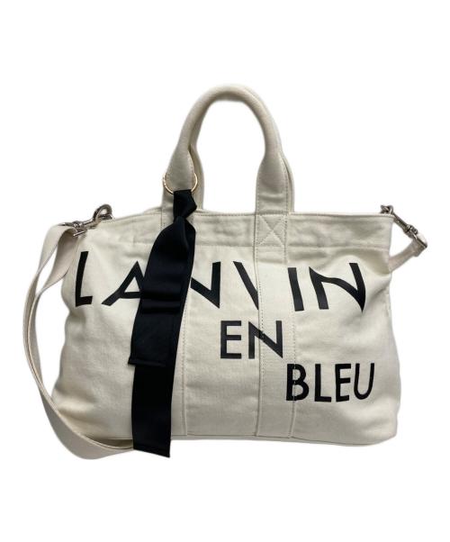 LANVIN en Bleu（ランバンオンブルー）LANVIN en Bleu (ランバンオンブルー) ジャーナル 2wayトートバッグ ホワイトの古着・服飾アイテム