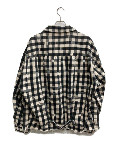 NEON SIGN（ネオンサイン）NEON SIGN (ネオンサイン) Cutaway front Glitch Gingham jacket ブラック×ベージュ サイズ:48の古着・服飾アイテム
