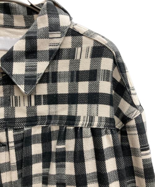 NEON SIGN（ネオンサイン）NEON SIGN (ネオンサイン) Cutaway front Glitch Gingham jacket ブラック×ベージュ サイズ:48の古着・服飾アイテム