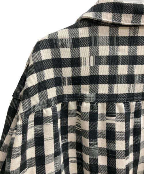 NEON SIGN（ネオンサイン）NEON SIGN (ネオンサイン) Cutaway front Glitch Gingham jacket ブラック×ベージュ サイズ:48の古着・服飾アイテム