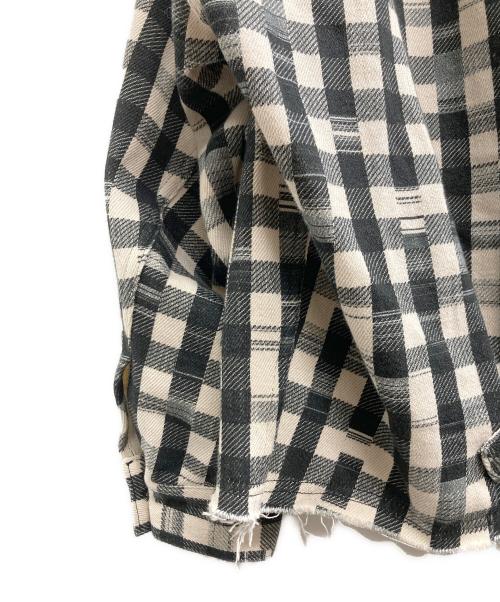 NEON SIGN（ネオンサイン）NEON SIGN (ネオンサイン) Cutaway front Glitch Gingham jacket ブラック×ベージュ サイズ:48の古着・服飾アイテム