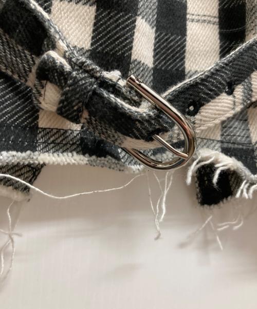 NEON SIGN（ネオンサイン）NEON SIGN (ネオンサイン) Cutaway front Glitch Gingham jacket ブラック×ベージュ サイズ:48の古着・服飾アイテム