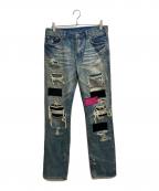 a good bad influenceアグッドバッドインフルエンス）の古着「ダメージデニムパンツ」｜インディゴ