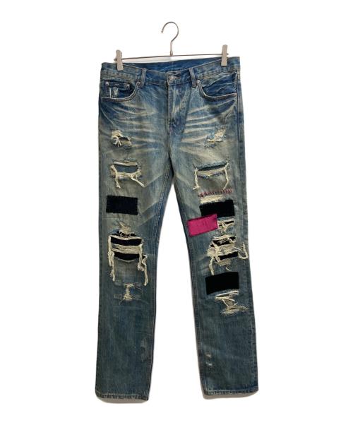 a good bad influence（アグッドバッドインフルエンス）a good bad influence (アグッドバッドインフルエンス) ダメージデニムパンツ インディゴ サイズ:L 未使用品の古着・服飾アイテム