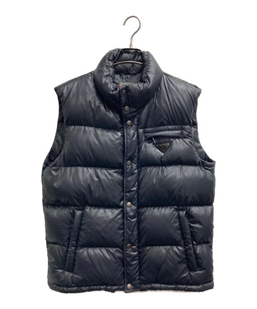 PRADA（プラダ）PRADA (プラダ) トライアングルロゴ ダウンベスト ブラック サイズ:48の古着・服飾アイテム