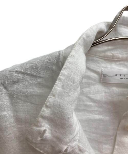 SETTO（セット）SETTO (セット) LINEN OKKAKE SHIRTS BS ホワイト サイズ:Freeの古着・服飾アイテム