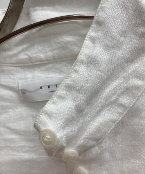 SETTO（セット）SETTO (セット) LINEN OKKAKE SHIRTS BS ホワイト サイズ:Freeの古着・服飾アイテム