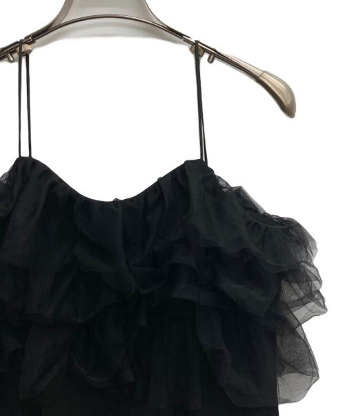BALLSEY（ボールジィ）BALLSEY (ボールジィ) シフォンチュール キャミソールワンピース ブラック サイズ:36の古着・服飾アイテム