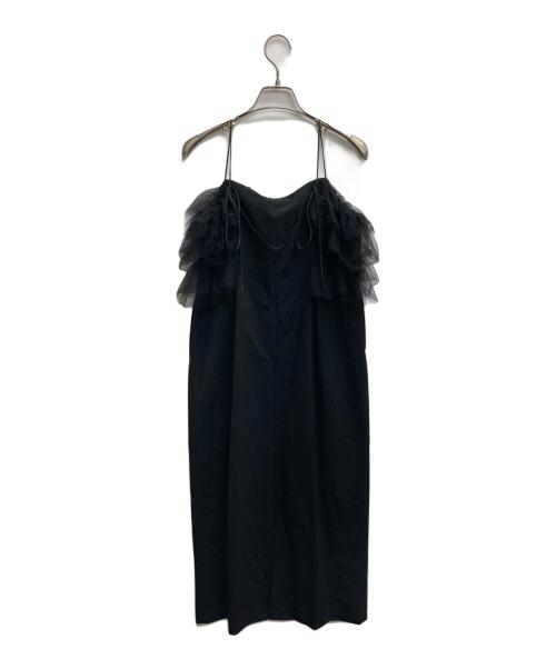 BALLSEY（ボールジィ）BALLSEY (ボールジィ) シフォンチュール キャミソールワンピース ブラック サイズ:36の古着・服飾アイテム