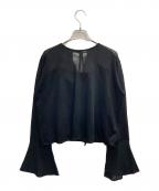 Mila Owenミラオーウェン）の古着「ベアSETラッフルデザインシアーニット」｜ブラック