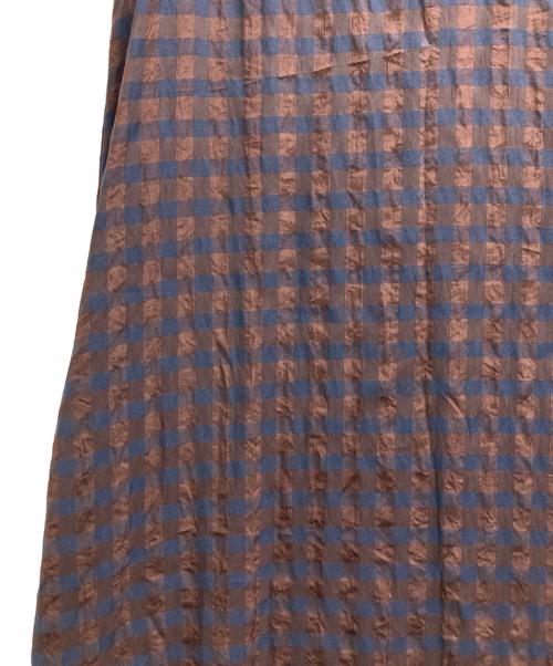 BEAUTY&YOUTH（ビューティーアンドユース）BEAUTY&YOUTH (ビューティーアンドユース) ギンガムチェックティアードノースリーブワンピース ブラウン サイズ:Ｍの古着・服飾アイテム