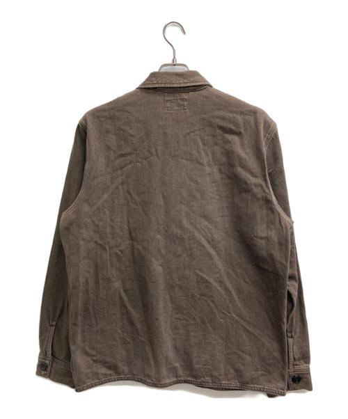 RRL（ダブルアールエル）RRL (ダブルアールエル) ツイル ユーティリティ シャツ ジャケット ブラウン サイズ:Mの古着・服飾アイテム