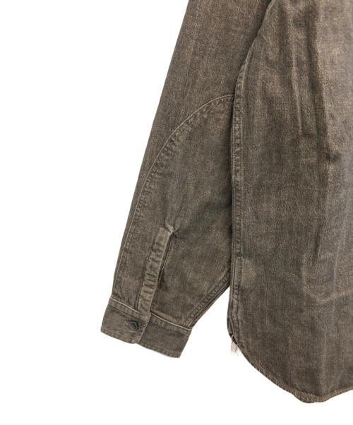RRL（ダブルアールエル）RRL (ダブルアールエル) エンブロイダリー デニム ワークシャツ ブラウン サイズ:L 未使用品の古着・服飾アイテム