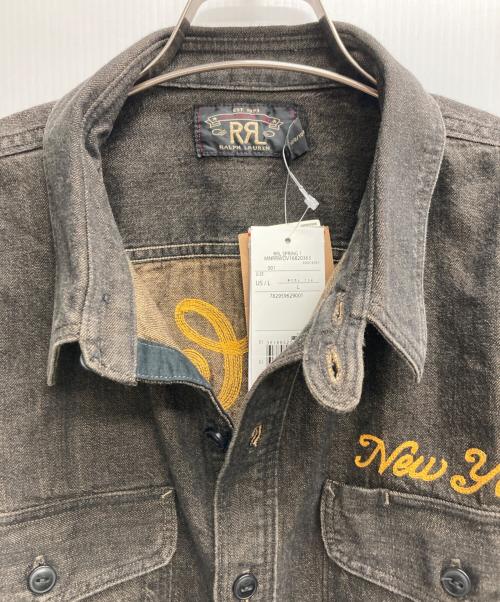 RRL（ダブルアールエル）RRL (ダブルアールエル) エンブロイダリー デニム ワークシャツ ブラウン サイズ:L 未使用品の古着・服飾アイテム