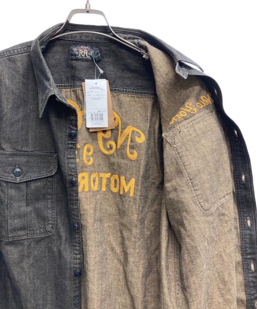 RRL（ダブルアールエル）RRL (ダブルアールエル) エンブロイダリー デニム ワークシャツ ブラウン サイズ:L 未使用品の古着・服飾アイテム