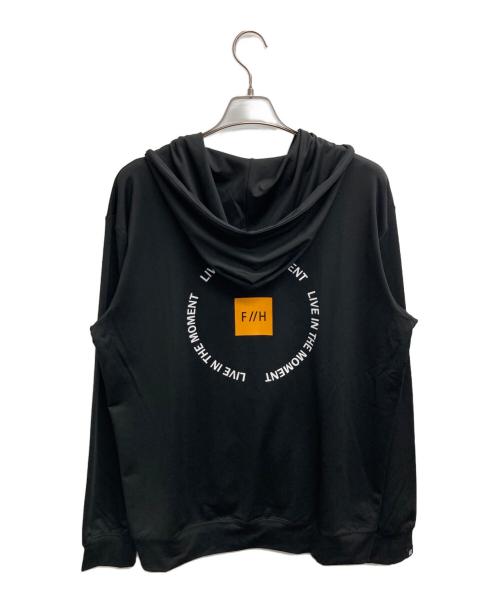 F//H（エフエイチ）F//H (エフエイチ) FREELY CIRCLE LOGO RASH ZIP HOODIE ブラック サイズ:XL 未使用品の古着・服飾アイテム