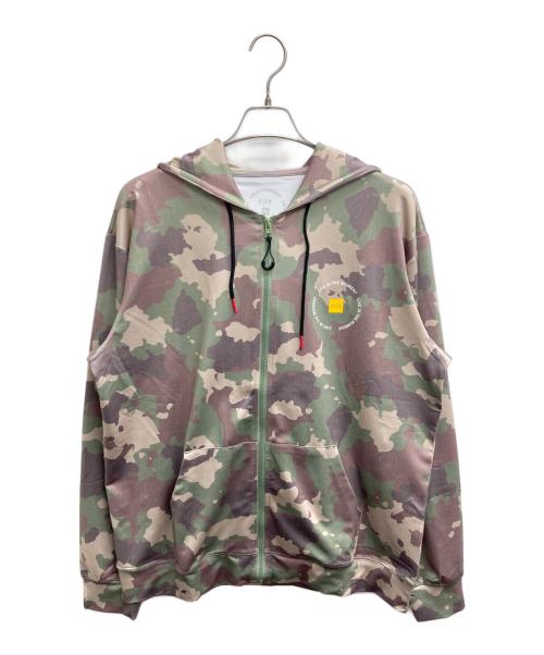 F//H（エフエイチ）F//H (エフエイチ) FREELY CIRCLE LOGO RASH ZIP HOODIE カーキ サイズ:XL 未使用品の古着・服飾アイテム