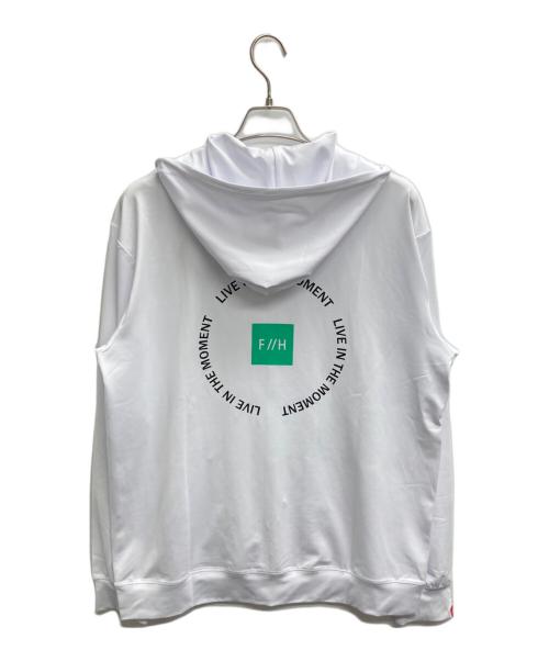 F//H（エフエイチ）F//H (エフエイチ) FREELY CIRCLE LOGO RASH ZIP HOODIE ホワイト サイズ:XL 未使用品の古着・服飾アイテム