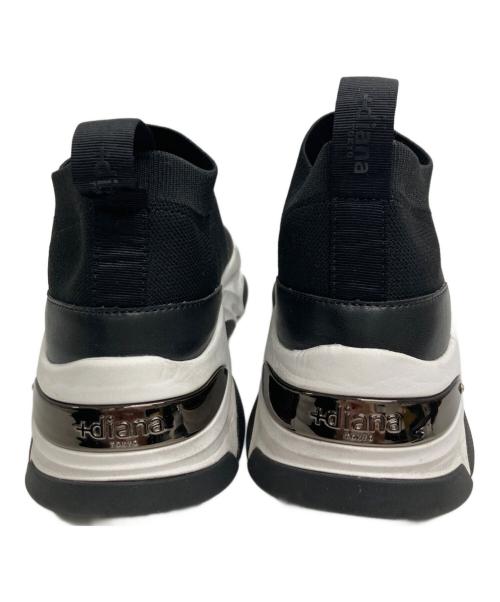+DIANA（プラスダイアナ）+diana (プラスダイアナ) 厚底ソックススニーカー ブラック サイズ:24の古着・服飾アイテム
