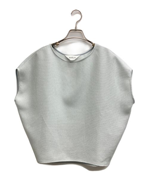 SOEJU（ソージュ）SOEJU (ソージュ) リネーラショートスリーブコクーンブラウス ブルー サイズ:Sの古着・服飾アイテム